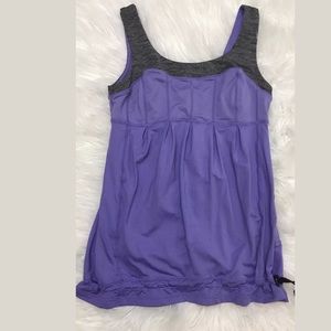 Lululemon Elevate Tank Top Coal Gray Purple